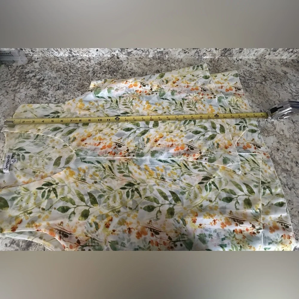 Serengeti Tiered Botanical Blouse Top Flyaway Front Asymmetric Layers Size M - Picture 11 of 11